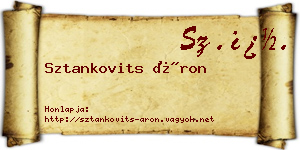 Sztankovits Áron névjegykártya