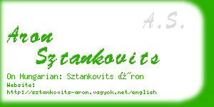 aron sztankovits business card